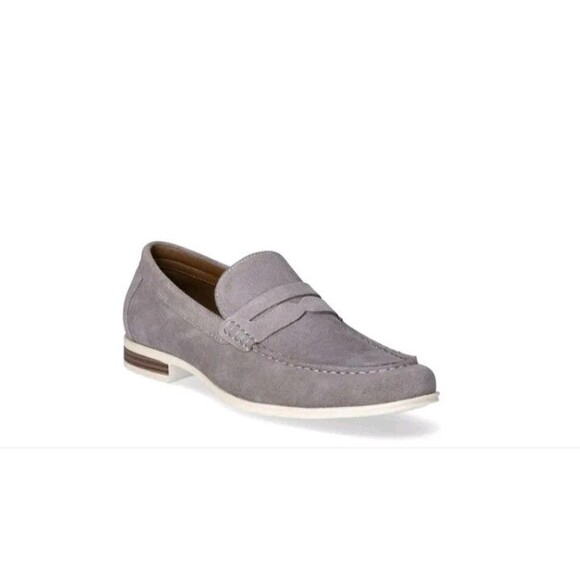 NEW Nwt Madden NYC Slip On Sz 9 Penny Loafers Shoe Men's Gray Suede Look Leather - Picture 1 of 10